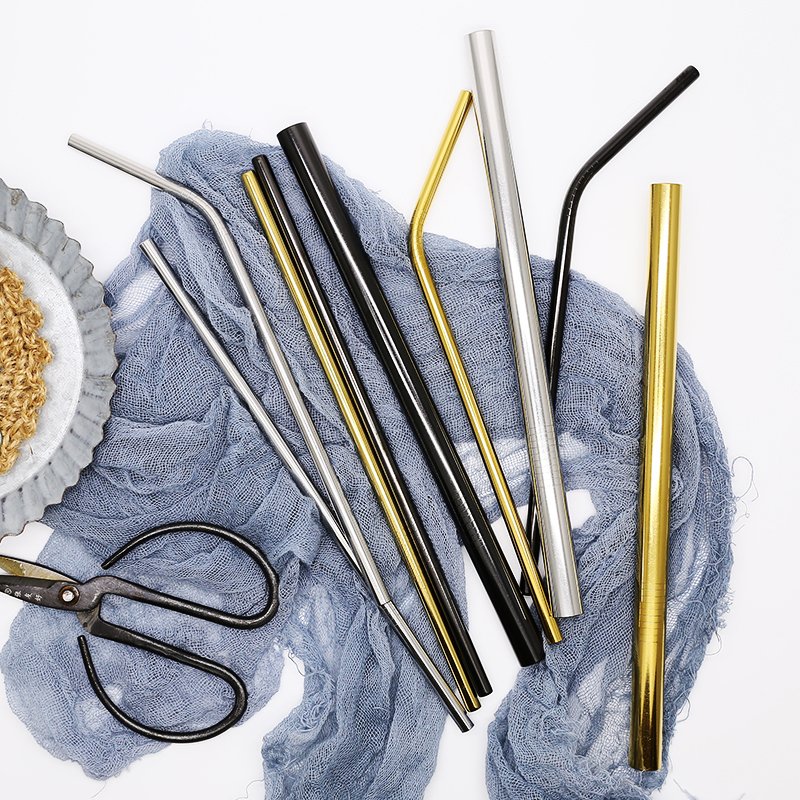 ins juice drinks fruit pulp syphon straight tube 304 stainless steel pearl milk tea straw coffee stirring stick