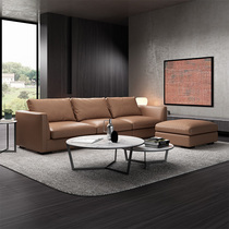 Van Da Nordic Head Layer Cow Leather Living Room Modern Minimalist Real Leather Sofa Small Family Type Leather Sofa Trio Mix