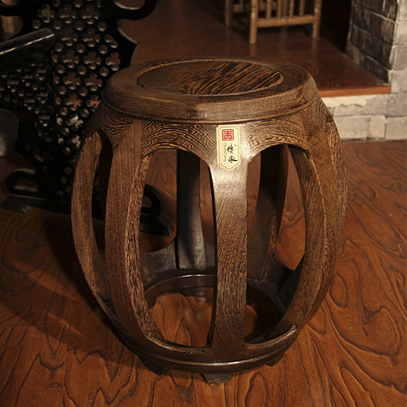 Pass on the cards Chicken Wings Wood Guzheng stool with a taste Stool Waist Drum Stool Pure Solid Wood Bench Thickening Plus Coarse  