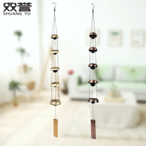  Shuangyu Japanese-style and spin pagoda five-story blessing wind chimes Home retro iron bells Metal ornaments clear phonology