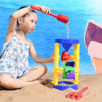 Thickened childrens beach toys large hourglass set Baby Baby Baby play water bath Cassia sand digging tool