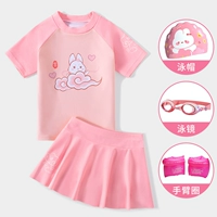 Розовый комплект, водонепроницаемый купальник, 4 предмета