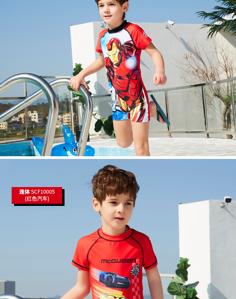 Disney Children Swimsuit Boys Xiêm chia kem chống nắng áo tắm Big Boy bé Cartoon Spider-Man áo tắm đồ bơi cho be gái 8 tuổi