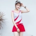 Áo tắm nữ ba mảnh Hàn Quốc suối nước nóng nhỏ chia nhỏ góc phẳng giảm béo bụng bảo thủ váy phong trào sinh viên Bộ đồ bơi hai mảnh