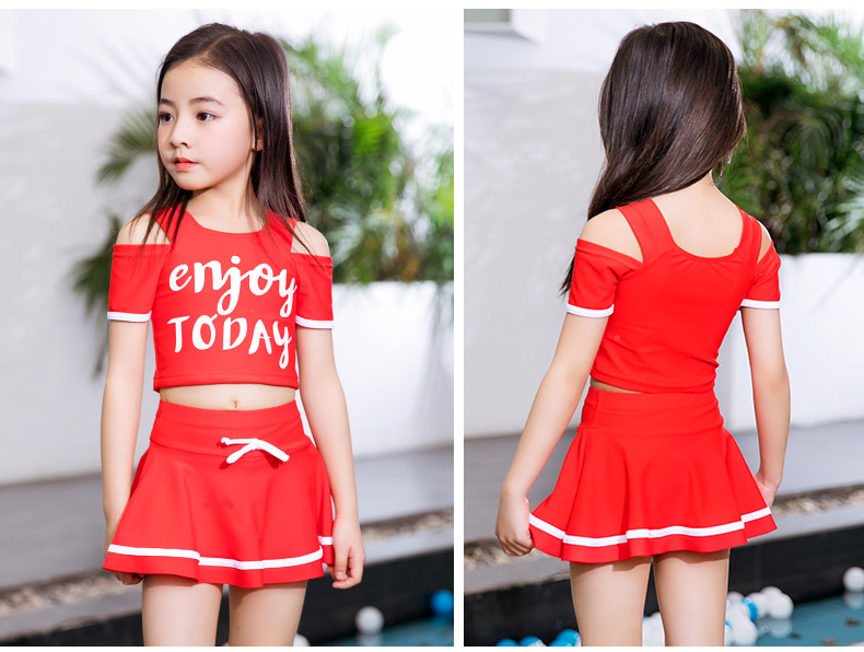 Đồ bơi trẻ em Yuke chia cô gái cô gái trẻ lớn bé công chúa ăn mặc dễ thương phẳng góc đồ bơi bảo thủ - Bộ đồ bơi của Kid bikini cho bé gái