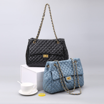 Xiaoxiangfeng 2020 full sheepskin new European and American retro diamond chain bag large capacity fashion commuter shoulder bag