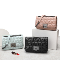 21 new fashion chain bag full sheepskin rhombus womens bag first layer calfskin shoulder messenger bag