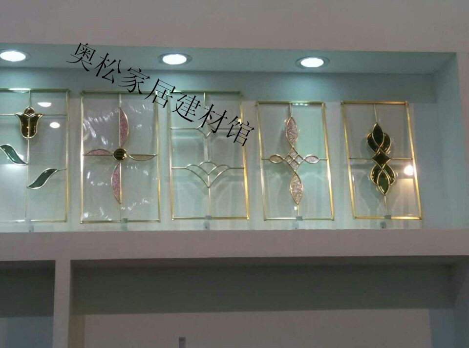 Glass - inlaid glass - bronze glass 10 years old shop Art glass glass cabinet glass church glass iron