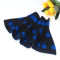 Winter girl elastic cotton knitting skirt high waist powder flour short skirt small child hair fold skirt