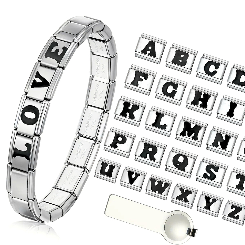 Italian Module Bracelet DIY Detachable English Letter Series Watch Chain Strap Couple Best Friend Gift ins