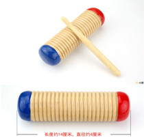 ORF teaching aids Childrens blow red and blue sand cylinder sand cylinder Musical instrument scraping sand cylinder Sand cylinder column wood sand cylinder sound cylinder scraping arc