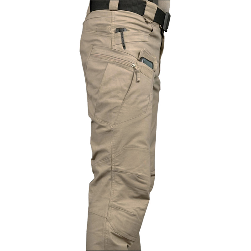 Tactical pants male autumn winter elastic breathable loose with large size speed dry as training pants male multiple pockets artificial pants windproof and waterproof