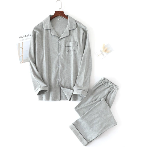 Японская пижама для влюбленных, хлопковый демисезонный трикотажный лонгслив, зимний комплект