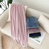 Бархатные фланелевые утепленные коралловые штаны для влюбленных для отдыха подходит для мужчин и женщин