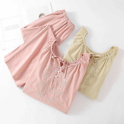 Дышащая мягкая пижама, лонгслив, летний комплект, китайский стиль