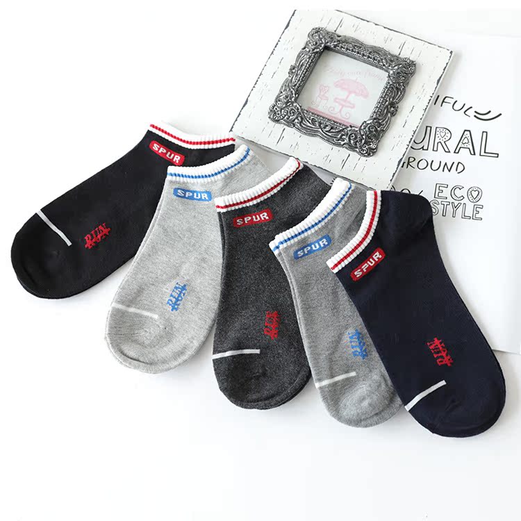 Vớ nam vớ mùa hè nông miệng thuyền vớ phần mỏng mùa hè thấp để giúp cotton thấm mồ hôi thấm nước thể thao vớ cotton - Vớ bông tất ngắn cổ