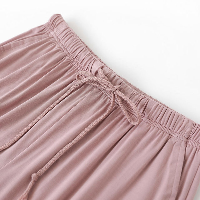 ແມ່ຍິງ pajama pants summer quarter shorts Modal ບາງ pants ເຮືອນ pants ຂະຫນາດໃຫຍ່ ice silk ບ້ານ pants ຫາດຊາຍ