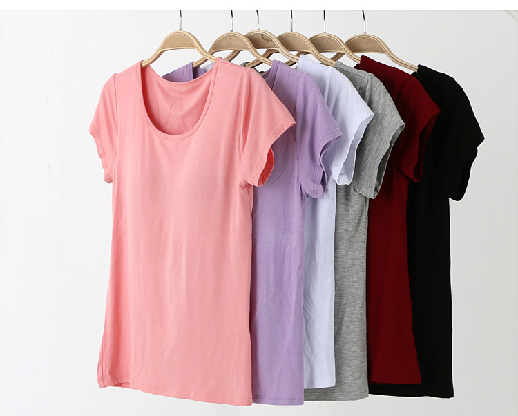 Ngắn tay t-shirt với ngực pad nữ miễn phí bra cup một phương thức vest yoga đáy áo loose có thể được đeo