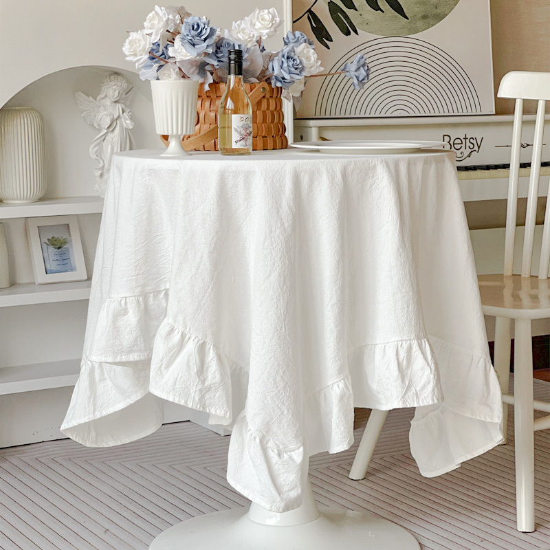 ins Windy Ruffled Tablecloth White Picnic Background Cloth Lace Round Tablecloth Dessert Display Tablecloth Coffee Table Tablecloth ins Windy Ruffled Tablecloth White Picnic Background Cloth Lace Round Tablecloth Dessert Display Tablecloth Coffee Table Tablecloth