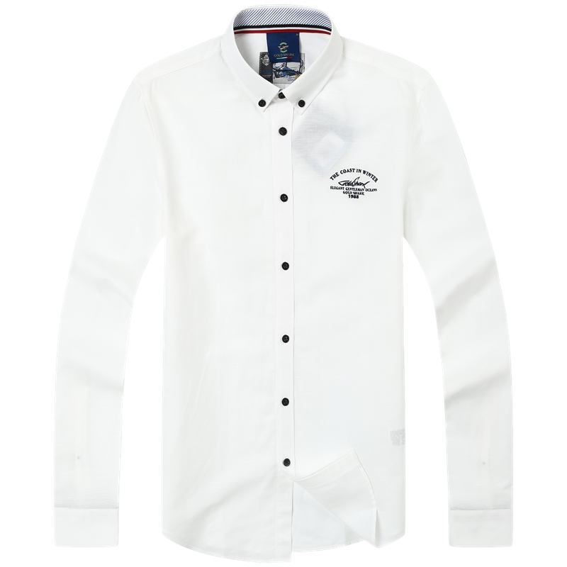 GOLD SHARK ACS31807 shirt men's long-sleeved spring and autumn white shirt casual non-ironing