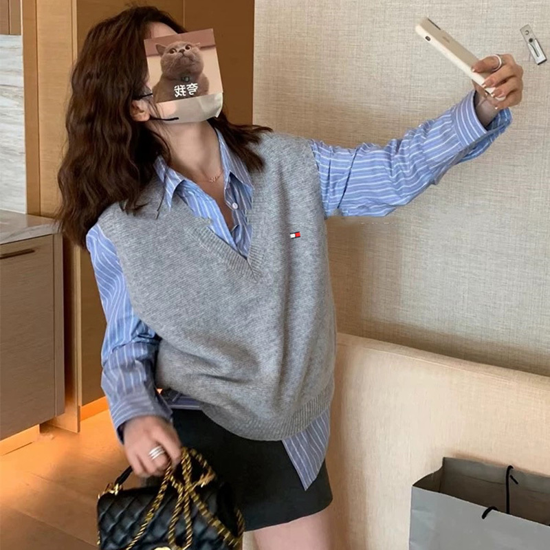 Tommy Hilfiger Genuine Fashion Women's Clothing 25Th Anniversary New Stylish Trendy Vest for Spring, Autumn, and Winter Layering Sweater Vest