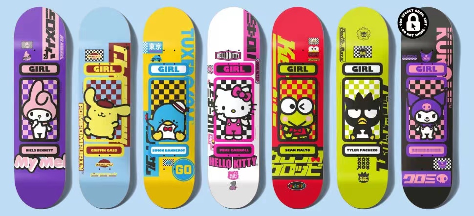 Girl professional imported maple skateboard joint name Kulome Melody skateboard beginners brush street travel double rocker