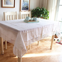Foreign trade American lace table cloth handmade drawnwork embroidery tablecloth refrigerator bedside table cover cloth white tea table towel