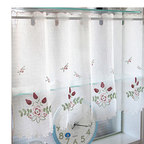 European finished curtain fixed pleated coffee curtain kitchen curtain cabinet curtain half curtain white curtain yarn half shading window screen