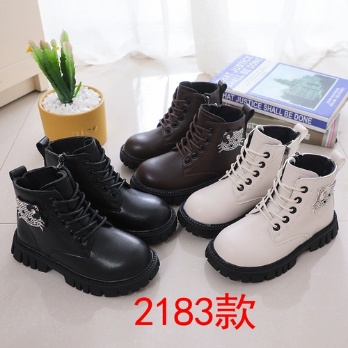 Детские демисезонные флисовые короткие сапоги, туфли для кожаной обуви для принцессы, красные ботинки для девочек, в корейском стиле