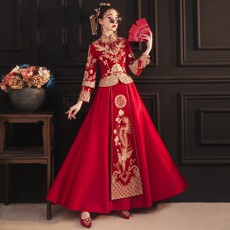 Xiuhe Dress 2026 New Style Bride Wedding Chinese Dress Xiuhe Dress Wedding Dress Xiuhe Dress Simple Petite Wedding Dress