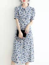 SZHZ2022 Summer new Jedi Small dresses Broken Flowers Do Nt Make Sense of Style Temperament Polo Collar Dress Lady Superior