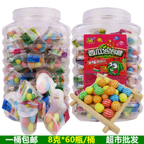 Jiabaile Watermelon Bubble Gum children candy barrel 8G * 60 bottles after 8090 nostalgic snacks childhood memories