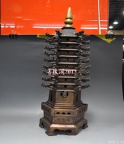 Pure copper Wenchang pagoda pagoda ornaments 63cm