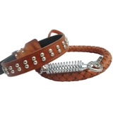 Бесплатная доставка апельсиновая кожаная тяга питомца Большая и средняя для собачья воротник