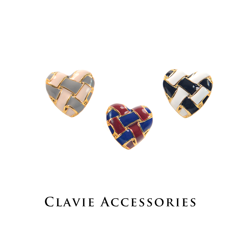 Usd 15 58 Autumn And Winter New Anese Double Color Woven Plaid Autumn And Winter New Anese Double Color Woven Plaid Glaze Earrings Without Ear Holes Spiral