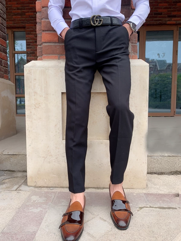 Mùa hè 2019 sản phẩm mới Yue boss tùy chỉnh cùng bộ đồ chín quần - Suit phù hợp quần tây âu nam