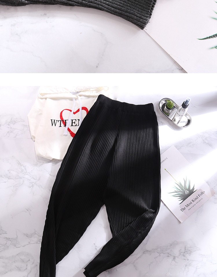 2018 mùa thu mới quần kale kale Hàn Quốc lỏng lẻo chân giảm béo quần thể thao hoang dã chín quần phụ nữ shop thoi trang