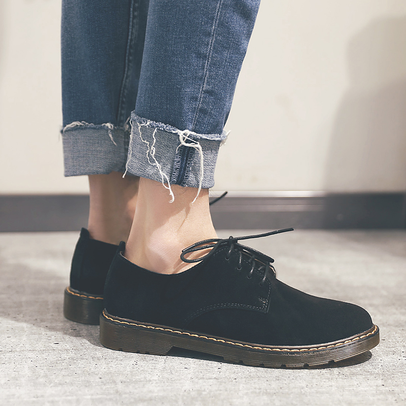 Leather British men's casual shoes all-match low-top Martin couple trendy shoes Oxford Korean leather shoes men's shoes autumn and winter