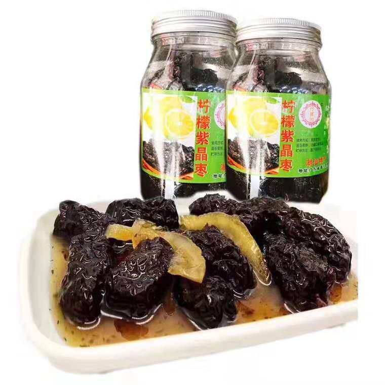 Chaoshan Specie Lemon Plum Juice Purple Crystal Date 400g Udates Black Dates Sour Plum Soup Artisanal snacks