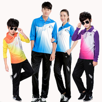 Long sleeve table tennis suit men and women autumn and winter badminton jersey sportswear children sports trousers table tennis clothing