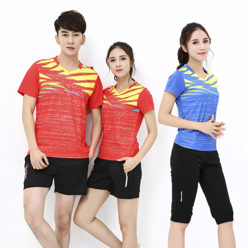 New volleyball suit suit men's beach volleyball suit men's and women's short-sleeved round neck pants air volleyball training ball clothes