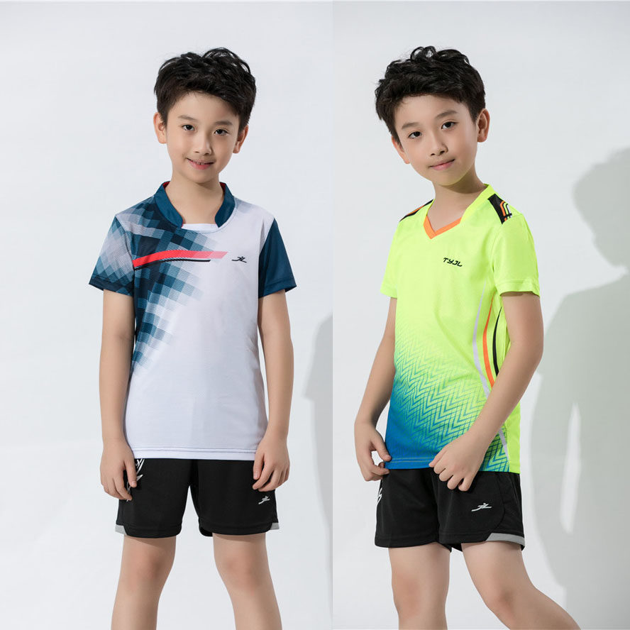 Summer new children's table tennis clothing short-sleeved sports suit boys and girls badminton clothing sports shorts shuttlecock clothing