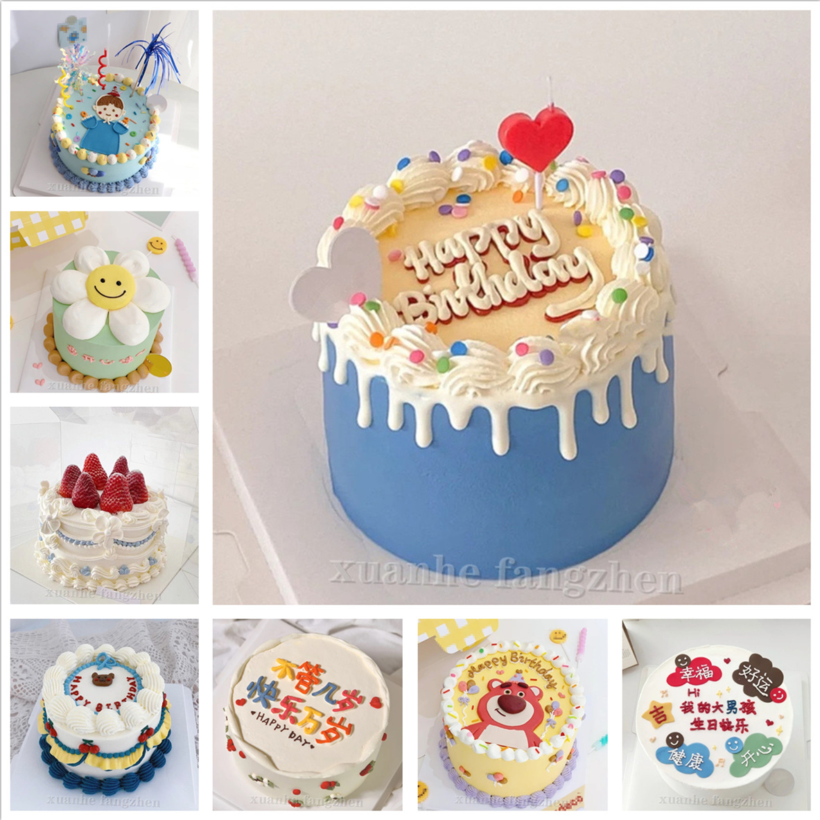 Net red ins minimalist cake model European-style fruit 4-inch mini cartoon retro simulation birthday show samples