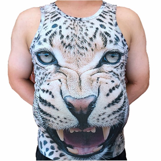 Funny 3D abdominal muscle man sweat vest plus size fat laughing orangutan personality monkey T-shirt bottoming shirt clothes sleeveless shirt