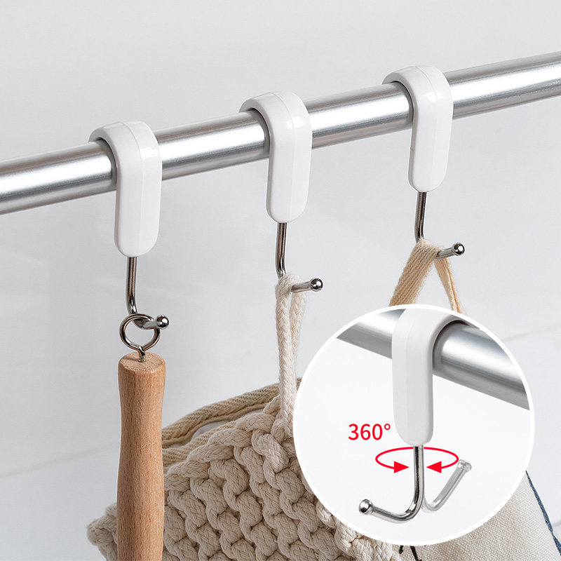 Japanese Stainless Steel S Type Hook Kitchen Bathroom Crossbar Anti Slip Snap hook Swivel S Hook Cap Bag Hook