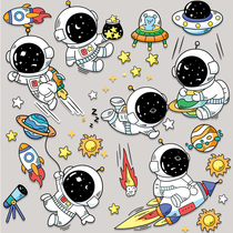 Cartoon cute astronaut stickers suitcase suitcase trolley case laptop guitar skateboard stickers