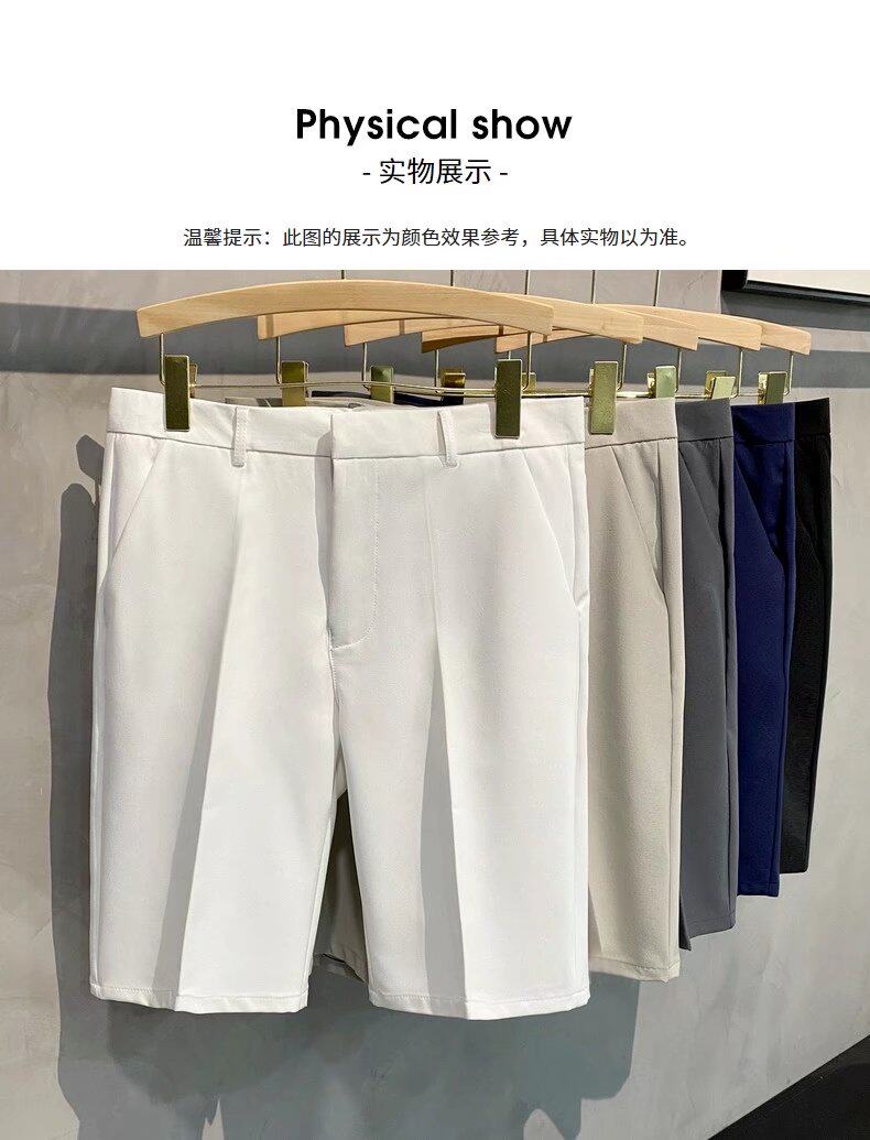 Летние тонкие белые штаны, мужские шорты, свободный прямой крой 