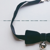 Teenage Velvet Suede Cat Cute Little Maid Item Ring Cos Net Red Neck Ring Japan Bow Tie Bell Necklace Collarbone Chain