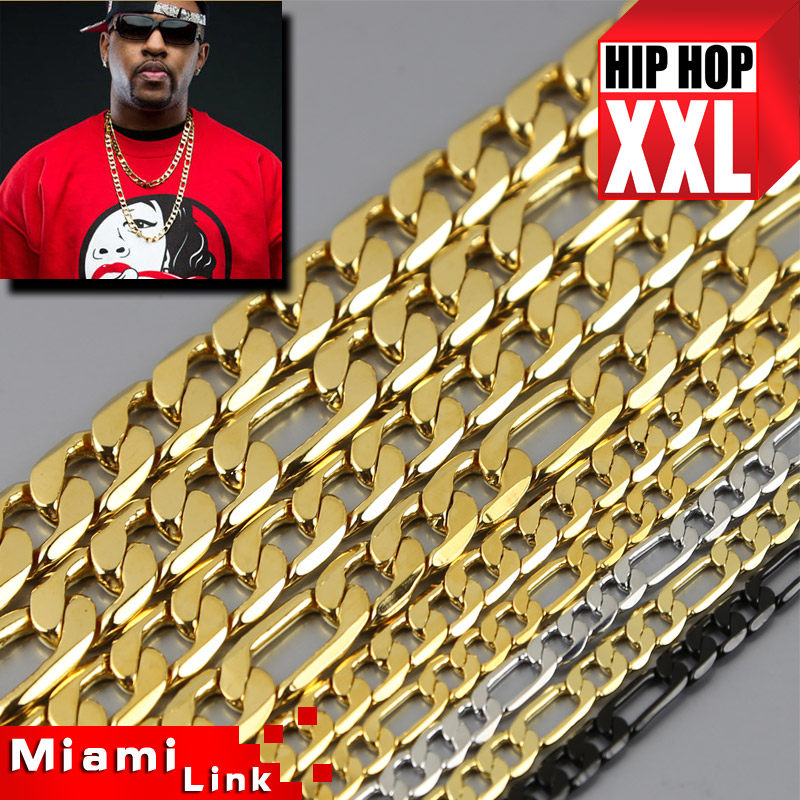 Trendy retro exaggerated high-quality flat copper chain hip-hop hip-hop necklace hip hop dj Franco chain