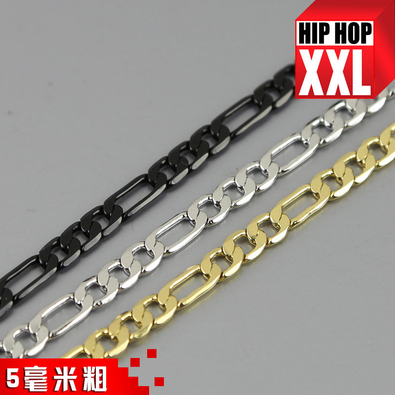 7MM wide 60CM long HipHop Franco Chain Europe and the United States hot-selling hip-hop necklace chain copper chain